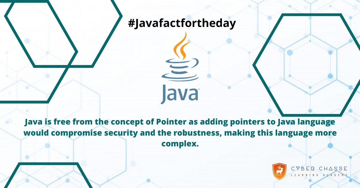 ACyberchasse's tweet image. Java Fact for the day.
#JavaFact #Java #DataScience #OnlineCourse #TechnologyCourse #CyberChasseAcademy