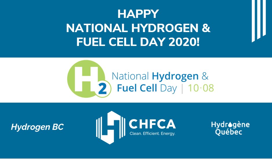 Happy National Hydrogen and Fuel Cell Day from the CHFCA and our members! 🥳🎉

#NationalHydrogenandFuelCellDay #HydrogenNow #FuelCellsNow #CHFCA #Canada #Hydrogen #FuelCells