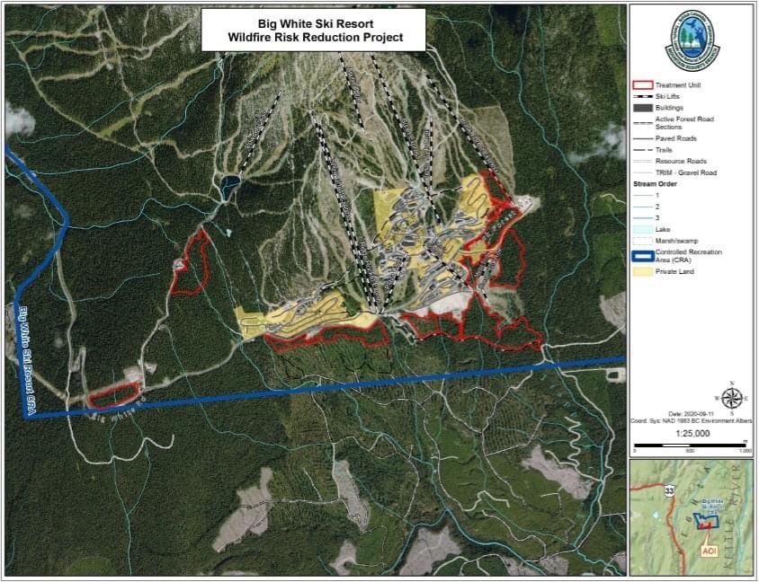 For your safety we ask that you please AVOID the highlighted areas of the map while logging and wildfire prevention are taking place.
For the time being, please refrain from using these areas as activities cannot be safely carried out while logging is in process.