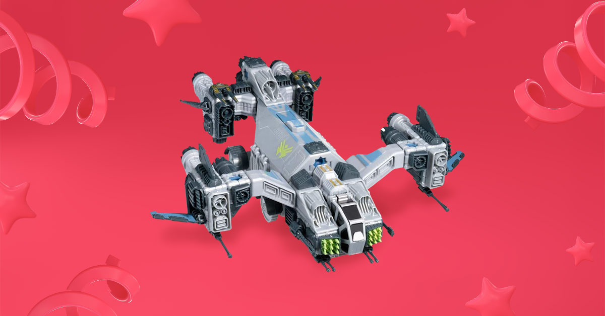 ToysRUs's tweet image. The Komplex won’t know what hit ’em. 💥 Use 124 pieces to build the #SnapShips Gladius AC-75 Drop Ship by Play Monster then fire two projectile launchers, release the #attackdrone or use the mystery piece of UJU tech to give ’em an edge in battle. bit.ly/2F3AIzH
