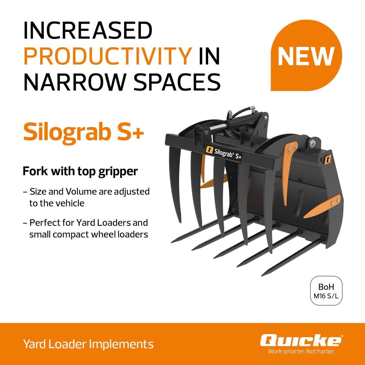 Quicke_UK's tweet photo. NEW SILOGRAB S+ | The small general grab bucket designed to easily access the smallest working spaces.

Find out more online https://t.co/oGrjfbC5OM

#QuickeUK #WorkSmarterNotHarder #FarmingUK #Machinery #Bucket #Implement #YardLoader https://t.co/inpWa6QvTg