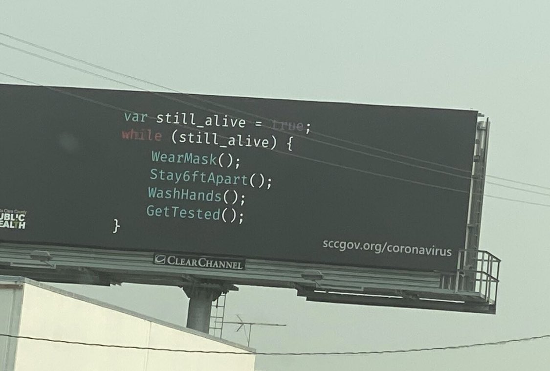 Only in the Silicon Valley would you get a PSA like this!
#COVID19 #medicine #PathTwitter 

(Thx to Renu Tewari on LinkedIn)