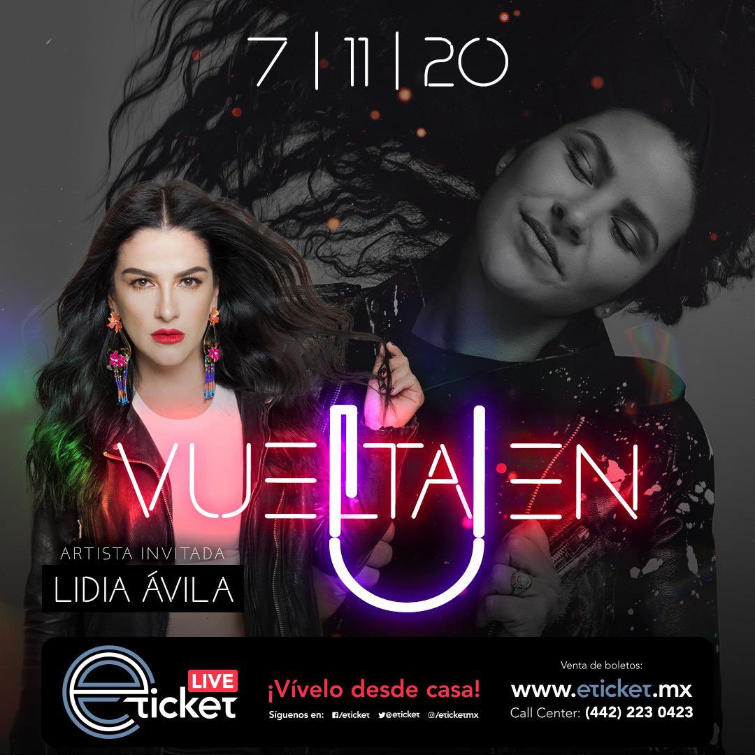 Estoy muy feliz de anunciarles que este 7 de noviembre estaré como invitada en el concierto streaming de mi queridísima <a href="/LitzyOficial/">Litzy</a> 🎤 qué emoción!!! Pueden conseguir sus entradas en <a href="/eticket/">ETICKET</a> 🙌🏼 #VueltaEnU