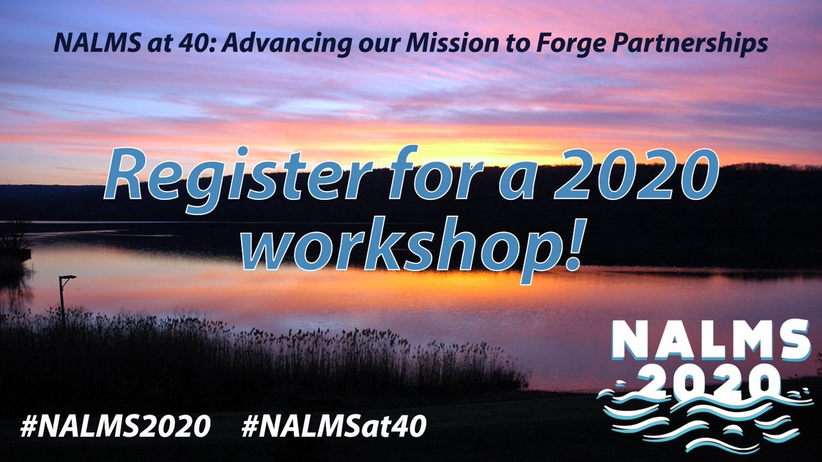 We are pleased to share that #NALMS2020 workshop registrations are open! Note that workshop fees are separate from conference registration, and conference registration is NOT required to attend a workshop. Members & non-members welcome. #NALMSat40 nalms.org/nalms2020/work…