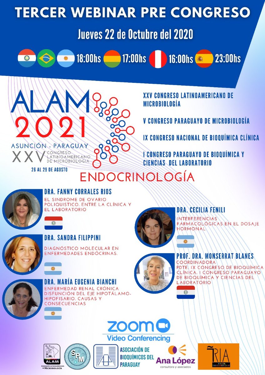 📣 No te pierdas el 3er Webinar Pre-Congreso ALAM 2021 

Inscripciones abiertas: bit.ly/3nwk7WI