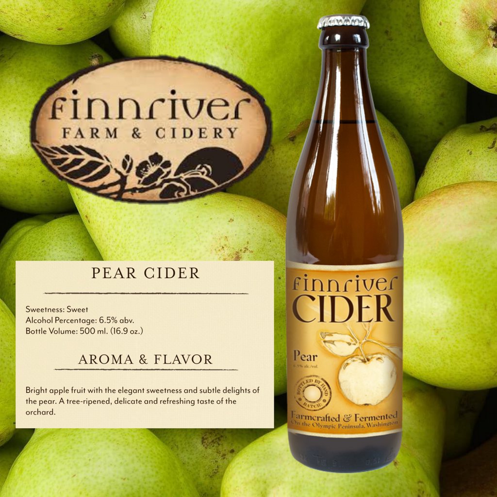 CACraftDist's tweet photo. The perfect "pear-ing" for the flavors of the fall. @FinnriverCider bring a refined approached to the Pear Cider. 500 ml bottles and draft available. https://t.co/Pb0JkTQPgB