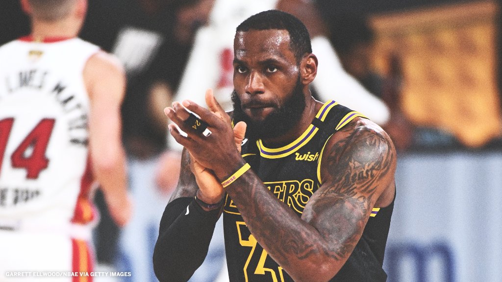 espn's tweet photo. "It means something, something more than just a uniform." 🐍

LeBron on wearing the Mamba jerseys for Game 5 of the #NBAFinals https://t.co/F0VvqjyTWL