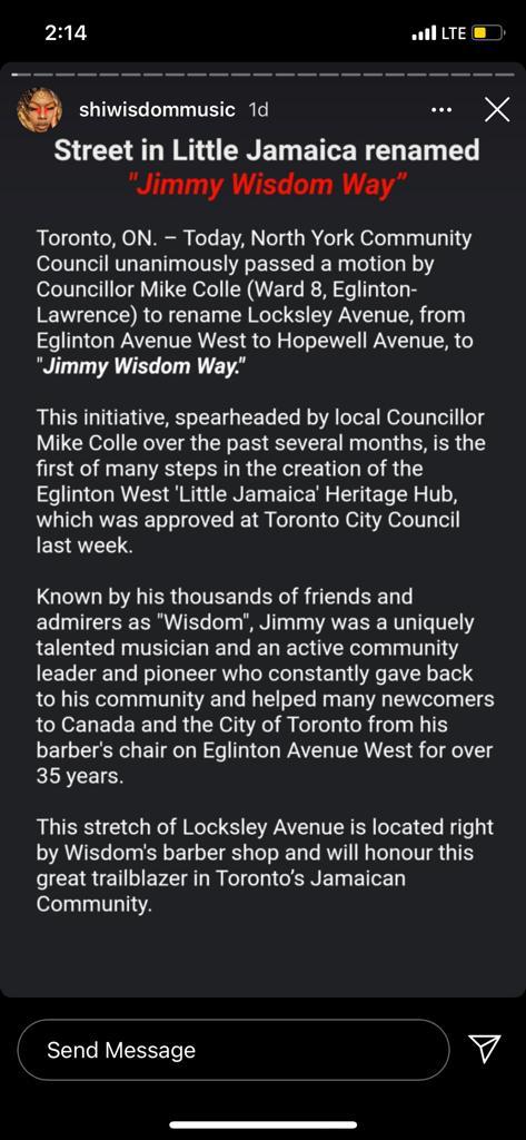 DunkleyHomicide's tweet photo. He was an amazing man..i grew up going to this barbershop. It was always a welcoming place..and #jimmywisdom was such an honourable man..Blessings to you in heaven above my friend. https://t.co/SsrUuRugi2