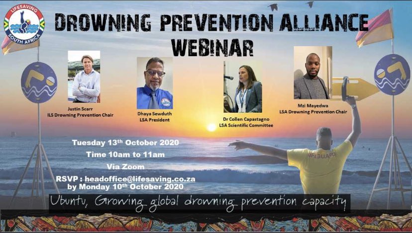 LifesavingSA's tweet photo. You are cordially invited to participate in the first Webinar on the establishment of #DrowningPrevention council!!! https://t.co/jtZypG8Fw1