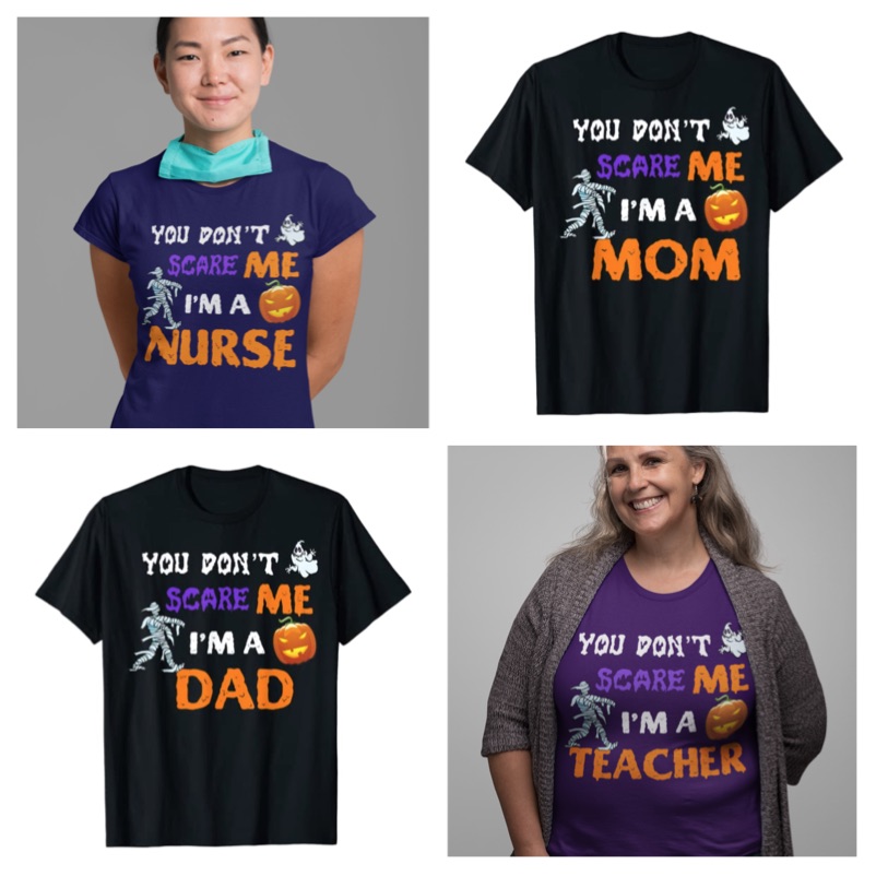Now in my Amazon shop with free Prime shipping: amzn.to/36KhHha 
#halloween #2020 #mom #dad #nurse #teacher #tshirt #costume #DIY #halloween2020