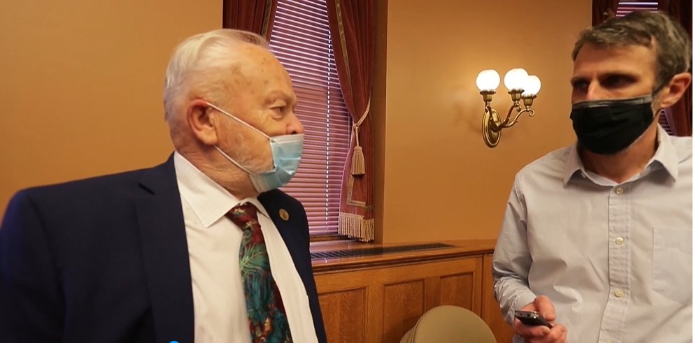 As cases surge in Wisconsin, my opponent is asked what the best way to fight COVID-19 is.He shrugs. "Use common sense" is his answer. His mask is not covering his nose.