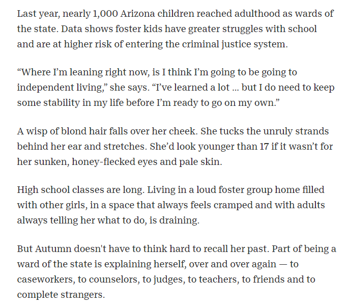 After Autumn's story ran, we had people who wanted to support, help her reach her goals. And we had people who called to cry with me about how there could be thousands of children with no family to turn to and why couldn't we as a society, community, country do right by them.