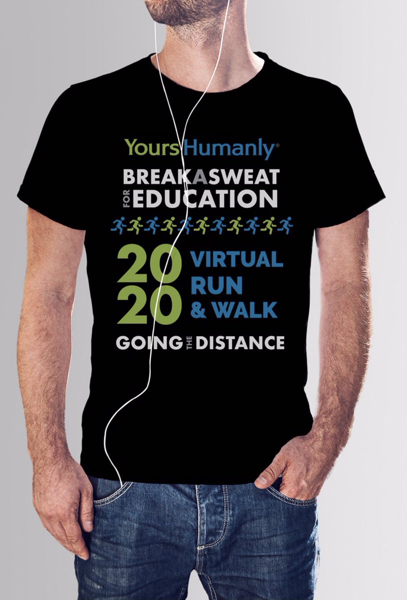 Registered yet? There are still a few shirts left. Register now to ensure you get one!

Yours Humanly Break a Sweat for Education Virtual Run &amp; Walk runs from October 18 - October 31.

BreakaSweat.run 

#run #walk #education #fundraiser