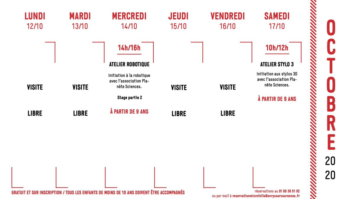 Prefigurations's tweet image. Toute la programmation du mois d’octobre à la @MicroFolie d'@VilledEvryCourc 
Formation à l'imprimante 3D,  Atelier robotique, spectacle jeunesse, conférences #jeuxvideo, tournoi de Mario Kart ...
evrycourcouronnes.fr/evry/micro-fol… 
#FabLab #3dprint