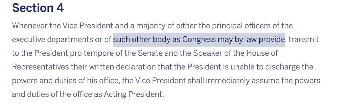 This is not a bill that's going to go anywhere anytime soon. But it is certainly going to provoke Trump, who has already tweeted about it today.This is the relevant 25th amendment text this bill addresses: