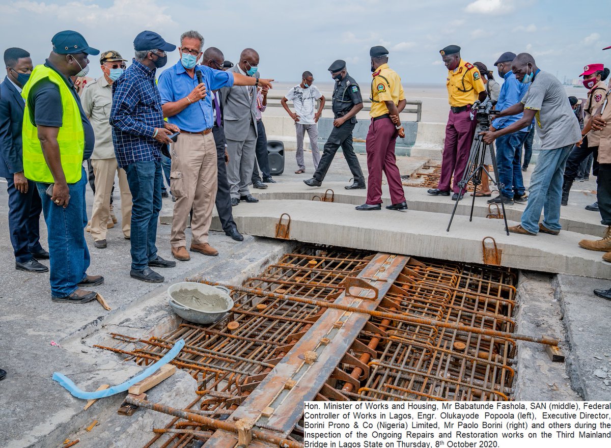 trafficbutter's tweet photo. VIA @@FMWHNIG: #FGAtWORK... Next Level Agenda: Fashola Inspects Ongoing Repairs and Restoration Works on Third Mainland Bridge in Lagos State https://t.co/UNjAY4x1Vj