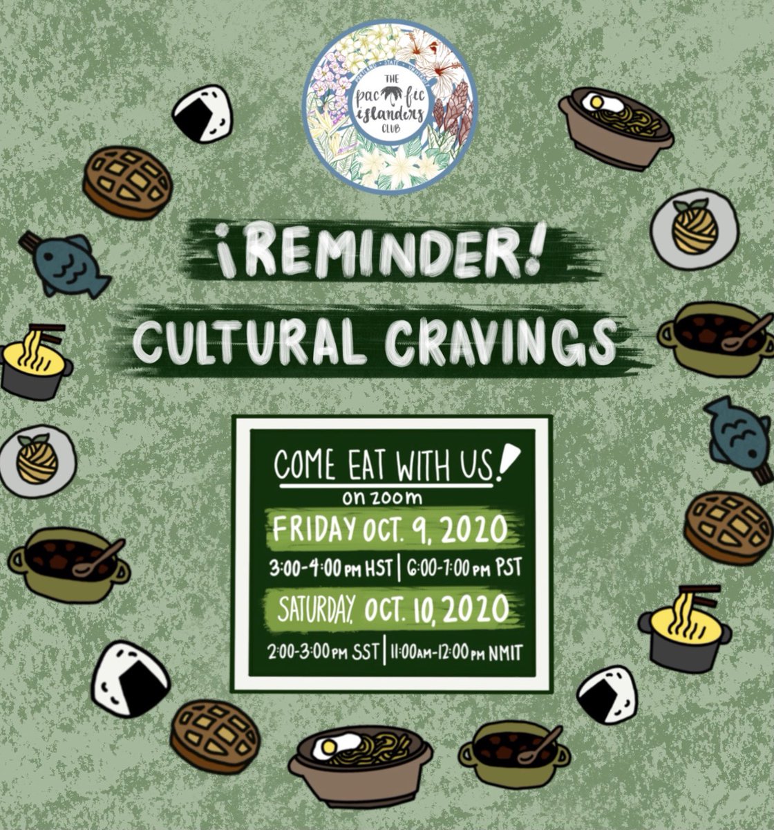 👌🏾REMINDER THURSDAY👌🏽

Please remember to join our delicious virtual meeting on October 9th! We are going to talking about our favorite thing, FOOOOD!😩🤩✨ 

Remember, it’s is BYOF (Bring Your Own Food), so you can bring any food you want! 🤩