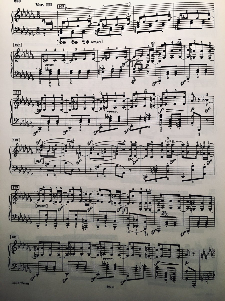 It is interesting to note that this variations movement in the Beethoven sonata seems, in its third variation, to foreshadow the “Marcia Funebre” third movement.44/50