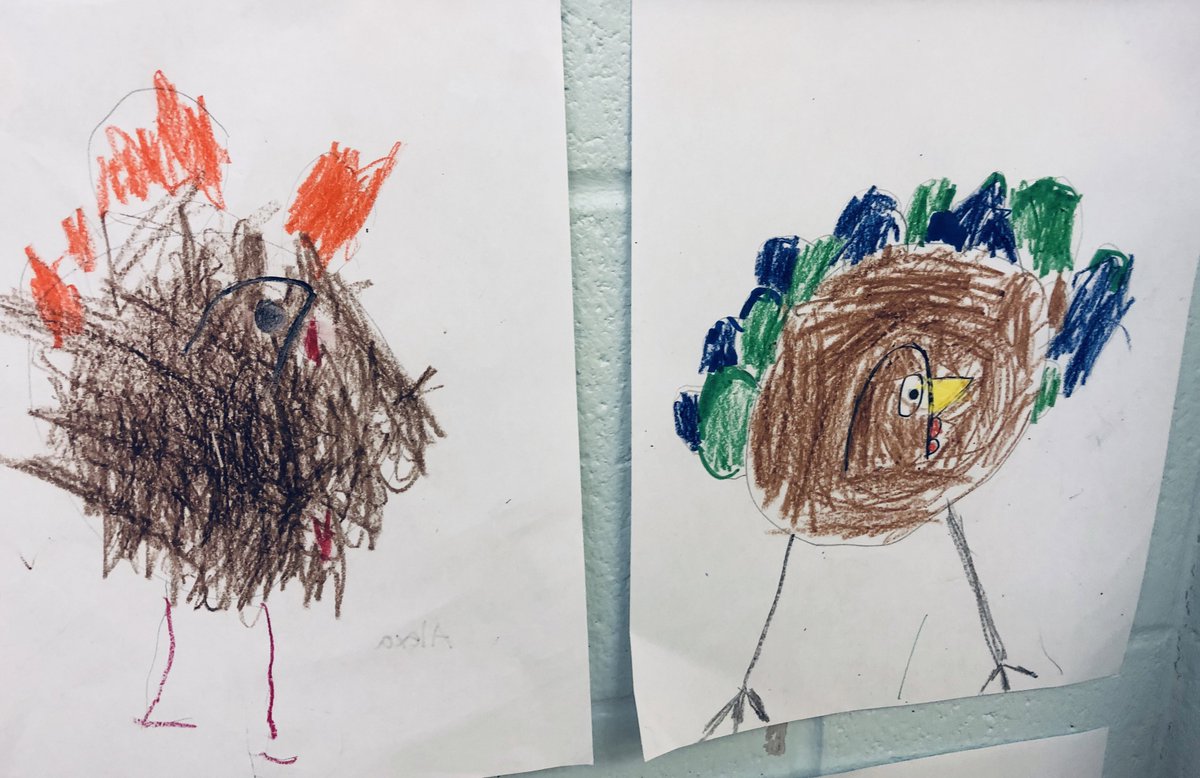 mrsjhayward's tweet image. Turkeys! #Kindergarten #directeddrawing #turkey @StTeresasSchoo1