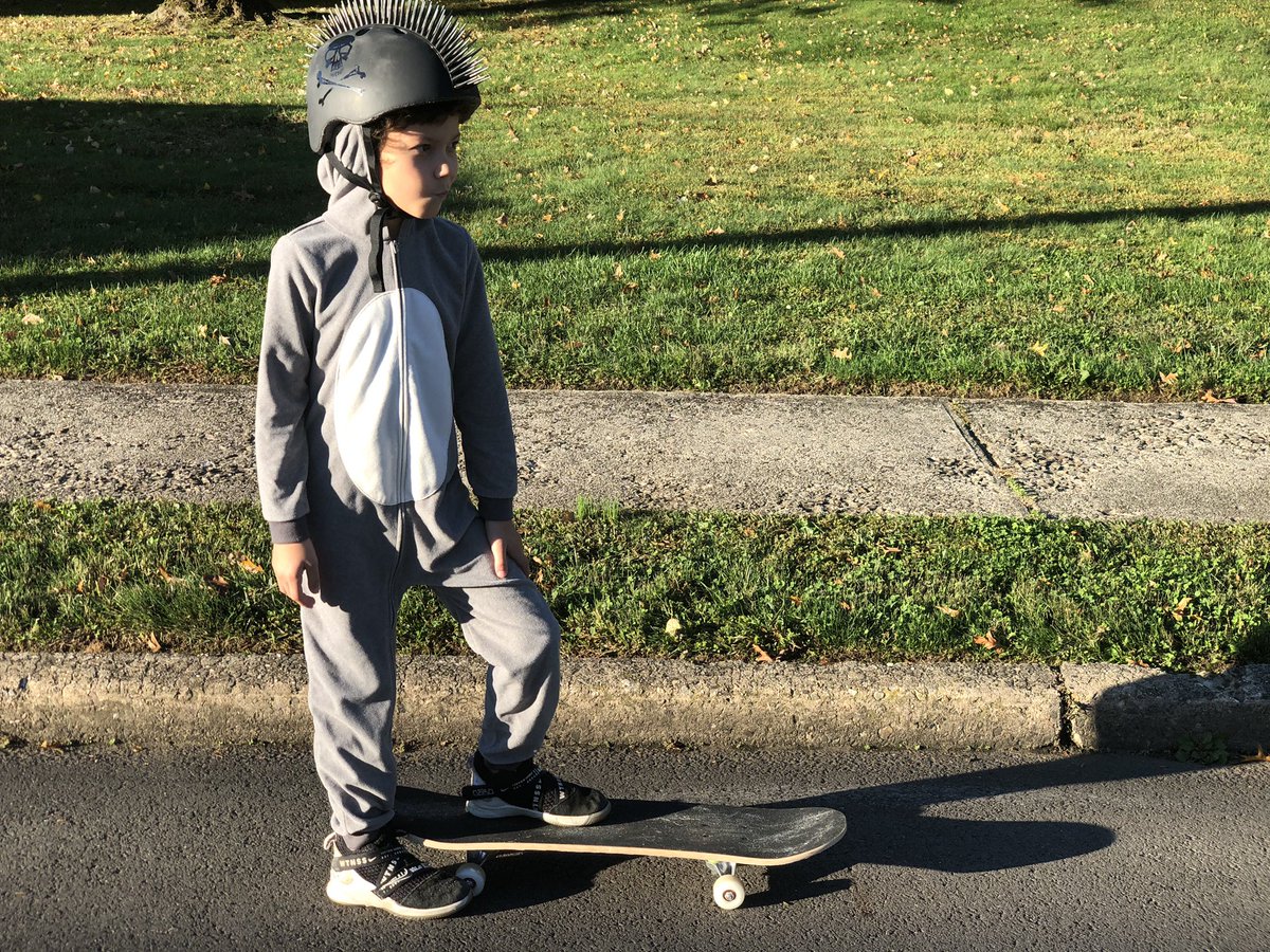 MrsPetronis's tweet photo. It’s PJ day for week of respect. Here’s a pic of Declan skateboarding in his sloth onesie #jammies #WeekOfRespect #belawrence @LISShines @EPSRocks https://t.co/DOWuHBO8ED