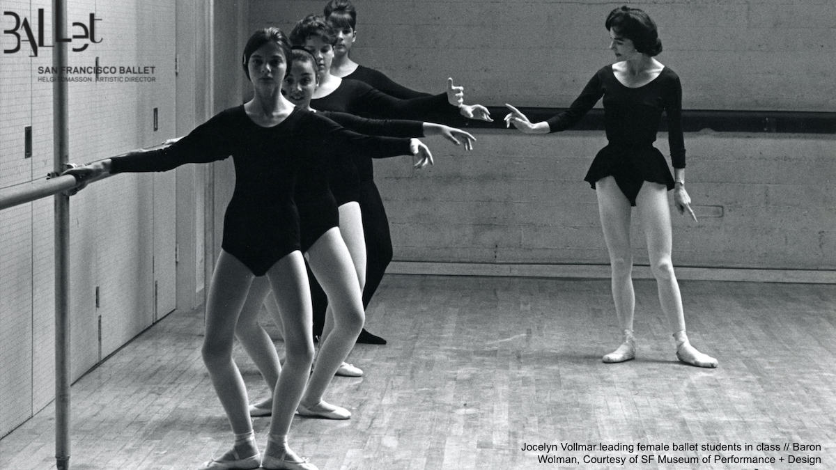 sfballet's tweet photo. #ThrowbackThursday with style. Jocelyn Vollmar, affectionately known as America's first Snow Queen for dancing the role in SF Ballet's 1944 production of Nutcracker, here teaches female students in ballet class. #balletstyle https://t.co/F5IOu8MQSV