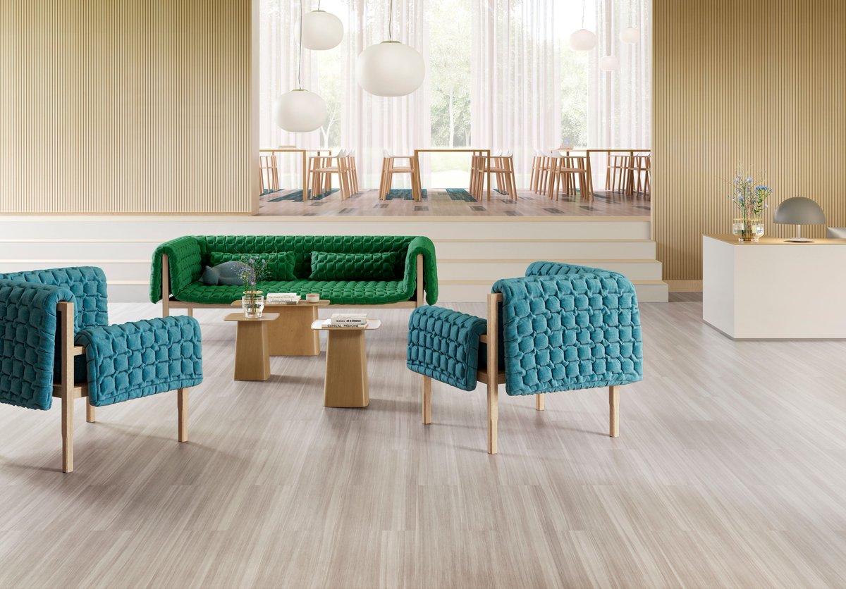 ShawContract's tweet photo. Cover is inspired by natural hardwoods with an extensive range of natural hues and character. Envelop is the perfect partner, a painterly near solid with neutrals and rich color accents. Cover + Envelop stand up to the performance demands of high traffic commercial spaces. https://t.co/95bqJ5qitj