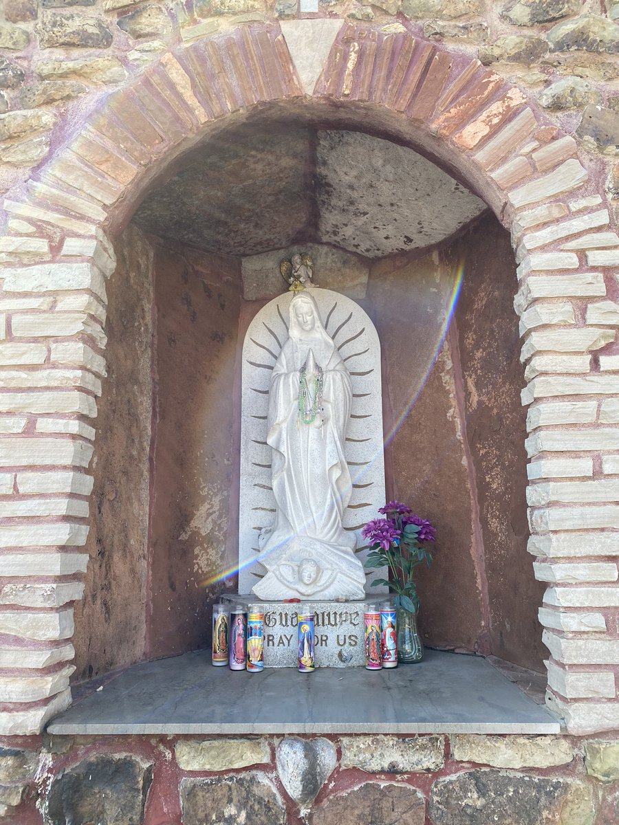 Somebody left some fruit snacks for the Blessed Mother 😭