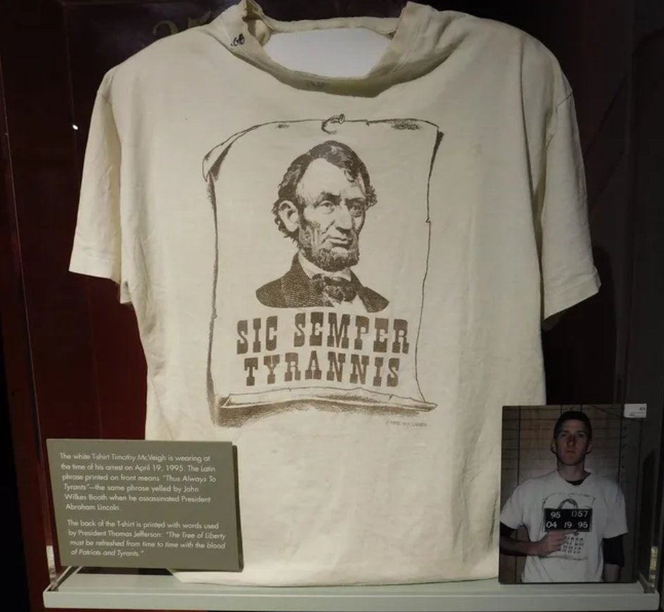 We've seen white male terrorists cloak their murderous actions in vaguely citational Roman "anti-tyrranicism" since Booth's cry of "sic semper tyrannis" during the assassination of Lincoln was cited by Timothy McVeigh in his t-shirt choice for the Oklahoma City bombing.