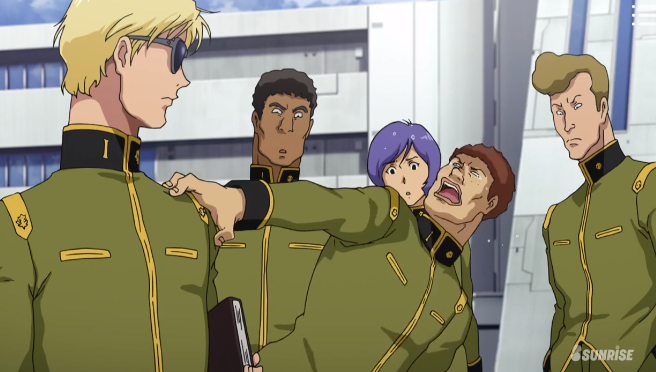 I love how Garma forgets to be mad or upset when Char does his weird newtype shoulder trick, he just goes :o