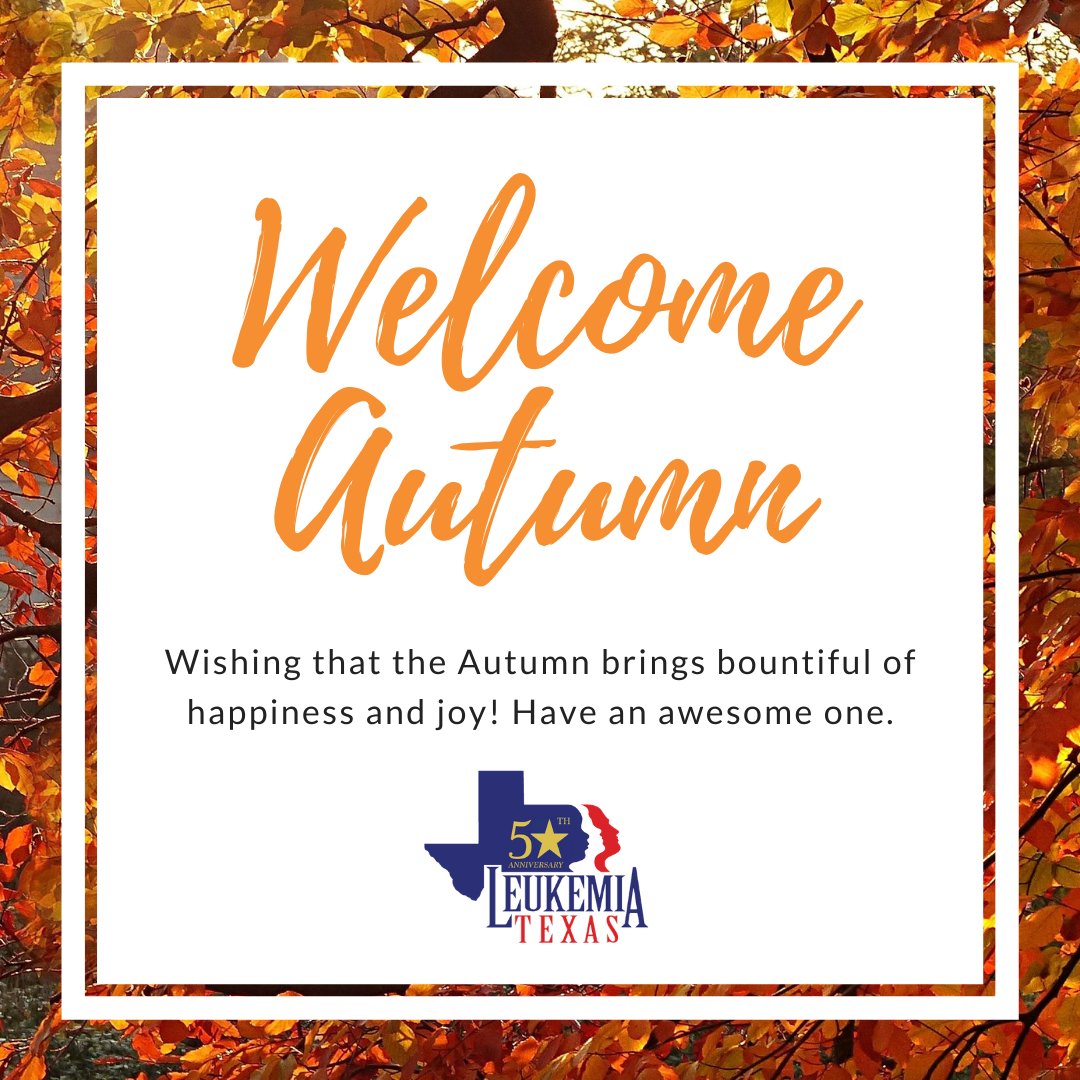 Enjoying the change of seasons that October brings along. How are you celebrating Autumn? We're getting ready to send out patient aid for the last quarter and start a new round of applications. Check out our website for details! 

#leukemia #leukemiatexas #patientaid #endcancer