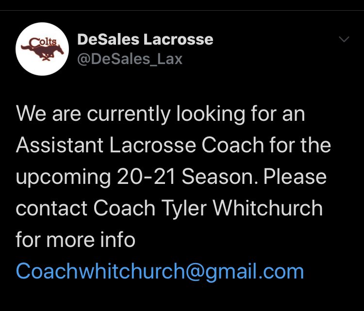 Assistant Coach Needed for 20-21 Season!