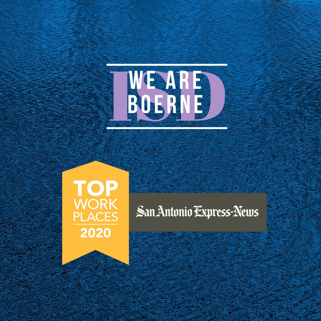 BoerneISD's tweet photo. Boerne ISD has been recognized as a 2020 Top Workplace by the @ExpressNews. The designation is based on the results of an employee satisfaction survey sent to all BISD staff during the summer. Thank you to everyone at BISD for your hard work

FULL STORY: https://t.co/RQXj7UXvqX https://t.co/RGJDKYknxT