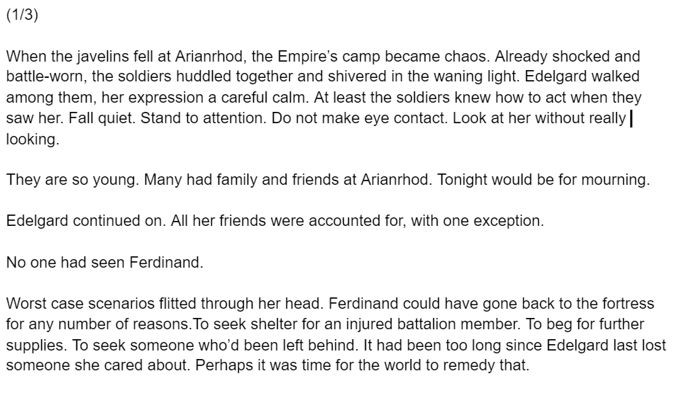 MachineQueen4's tweet photo. I'll be posting some Ferdinand appreciation shorts following a convo about touchstarved headcanons😭
(1/7) Edelgard
text version: https://t.co/Yv9Ksst9KF https://t.co/IXr2rDfxtI