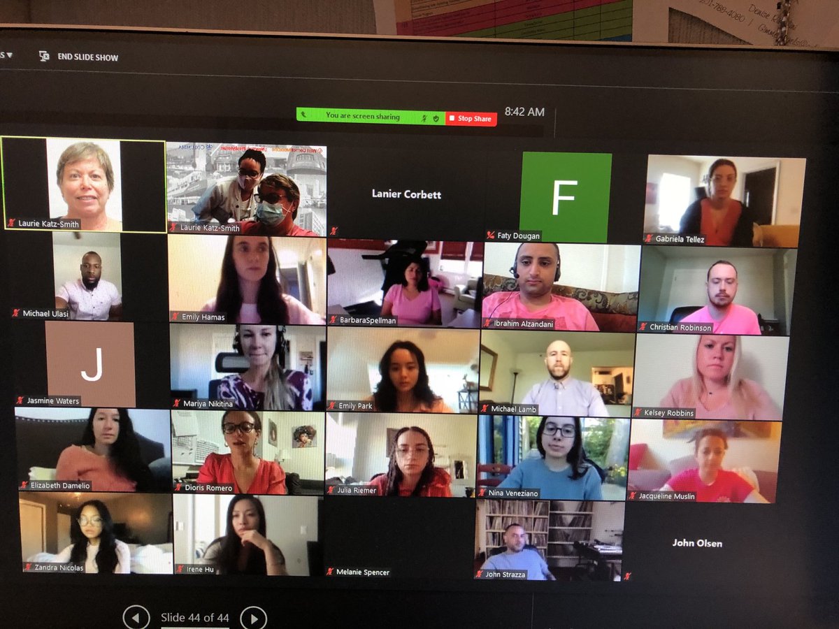 NPD wearing Pink to raise awareness of Breast Cancer Prevention alongside our new hires on zoom 🎀⁦<a href="/NYPProfDev/">Lori Perlstein</a>⁩ ⁦<a href="/DianaAlemar/">Diana Alemar</a>