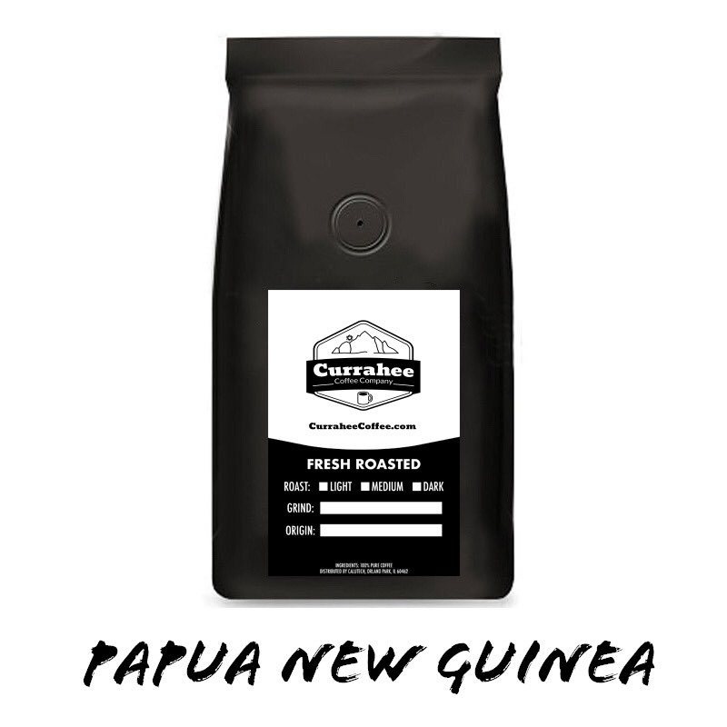 Currahee Coffee presents our medium roast coffee from Papua New Guinea. Here are the details. 

Tasting Profile: Caramel, honey and fruit.

Grower: Small agricultural co-ops in Chimbu.

Variety: Bourbon &amp; Typica

Region: Chimbu Province, Papua New Guinea

Soil Type: Volcanic Loam