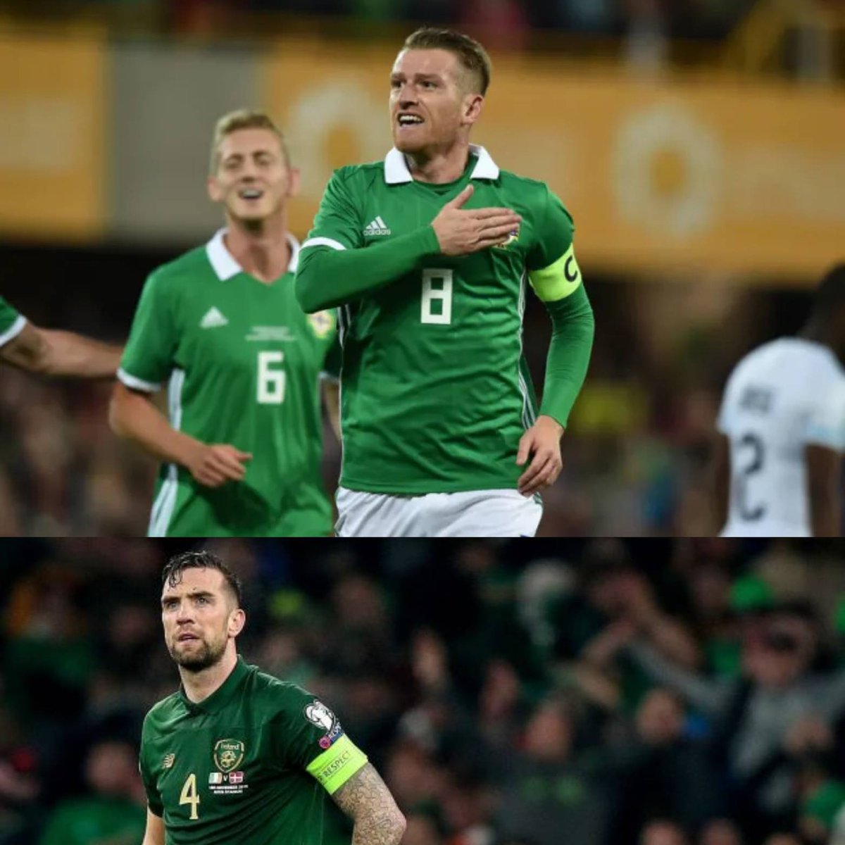 bluesbrothers86's tweet photo. Ireland have not won a game since they made Shane Duffy captain. 

Meanwhile, Steven Davis helps Northern Ireland through to the play off final and  breaking the record caps for his country along the way!

Northern Ireland will host Slovakia next month in the final! 👏💚 https://t.co/Hdj4O98Sh9