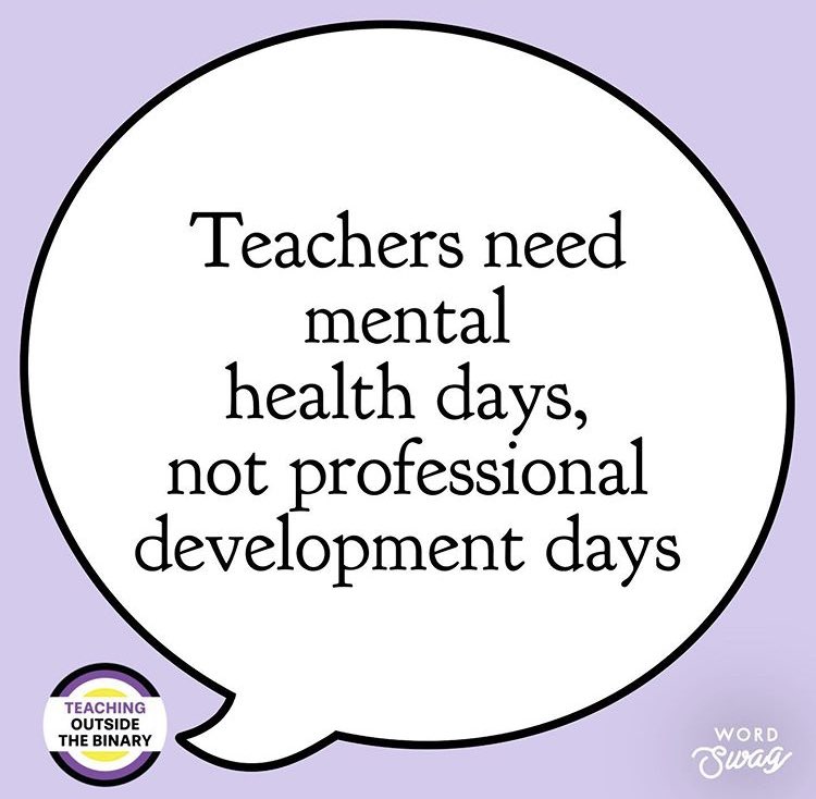MrsJDDrake's tweet image. How cool (and needed) would it be to use one our workdays or development days for this. Teachers are terrible at making time for themselves. @WCPSS