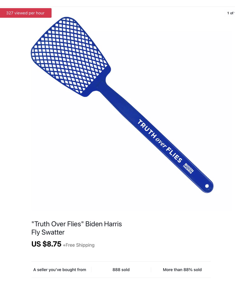 UICProfWatch's tweet photo. Just bought my #BidenHarris2020 #FlyOnPenceHead swatter on @eBay
#flyonmikepence #flypence #VoteBlueToSaveAmerica https://t.co/R9KCG1OWy0