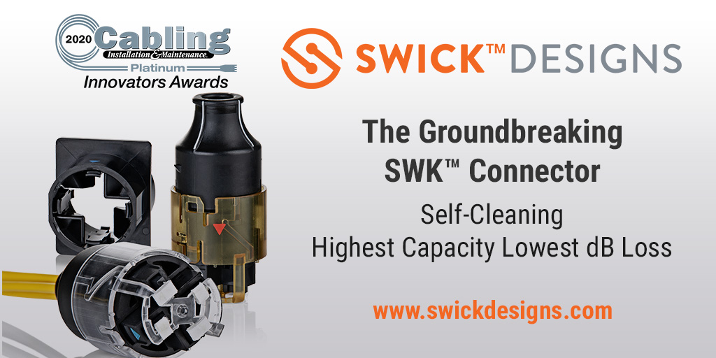 SwickDesign's tweet image. Thank you to @cablingmag &amp;amp; its expert judges for choosing the SWK Connector as the winner of the 2020 Platinum Innovators Award. We are truly honored to receive this prestigious award &amp;amp; delighted that our vision of #innovation has been recognized by the industry. #datacenter #ICT