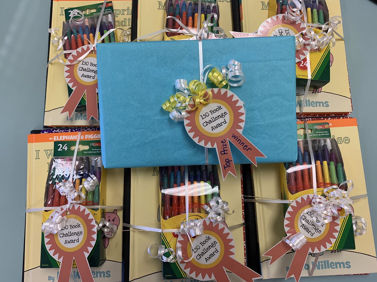 Excited to hand out our 150 Book Challenge prizes to some awesome Kindergartners tomorrow! <a href="/Eley_Education/">Jennifer Eley</a> @TaraCornwall