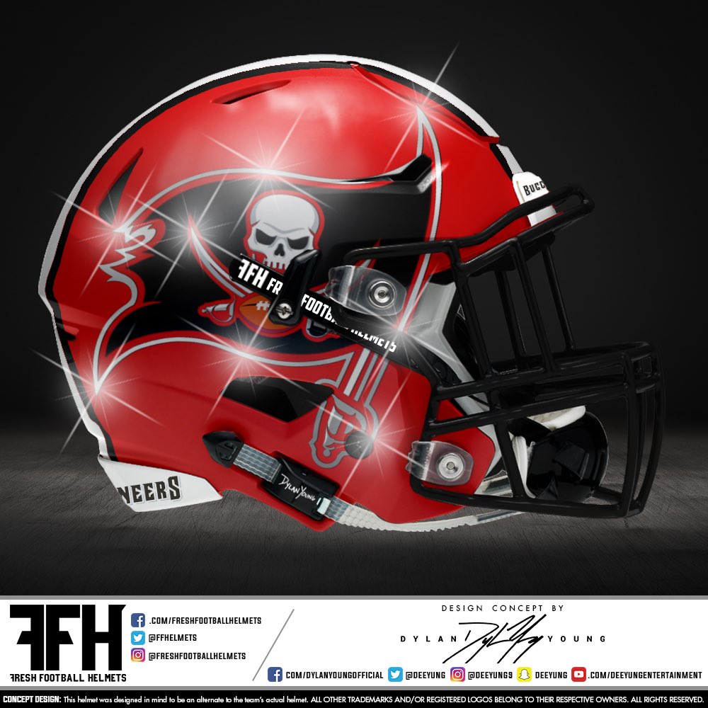FFhelmets's tweet image. Tampa Bay Buccaneers, NFL. Design concept by @deeyung. #FreshFootballHelmets