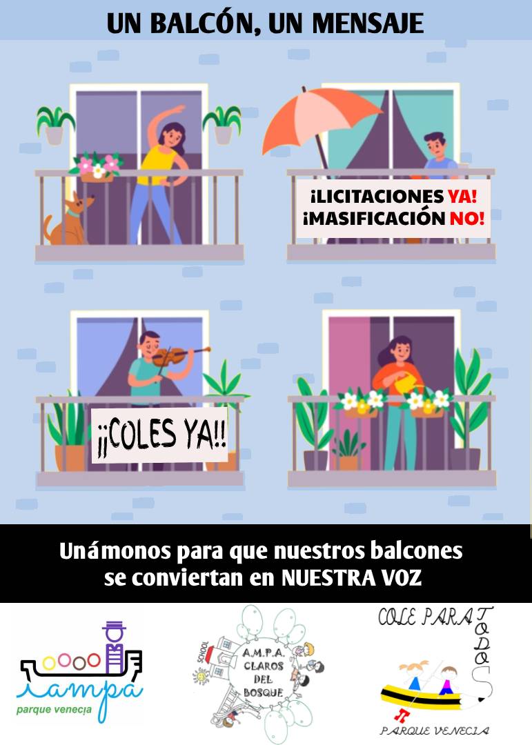 ColeTodosPV's tweet photo. Estas fiestas del Pilar, colabora desde tu balcón por un cole digno para todos en nuestro barrio.
#CPIParqueVenecia #CEIPMariaZambrano
@AMPACdelBosque @ampapvenecia 
@felipefaci 
#NoFaltanMotivosSobranExcusas
#licitacionesYa https://t.co/jRBGzg1TJW