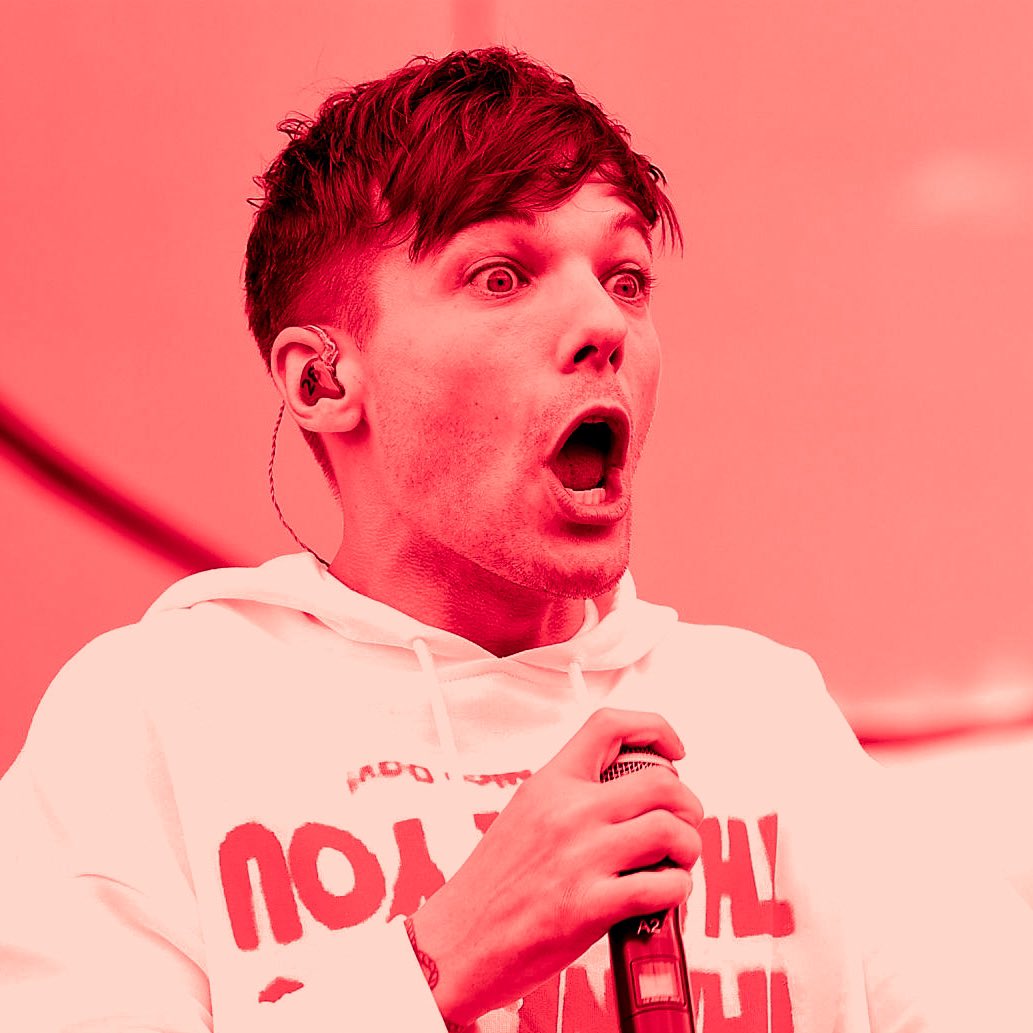 Louis Tomlinson in a red filter coz this man fooking owns this color !!