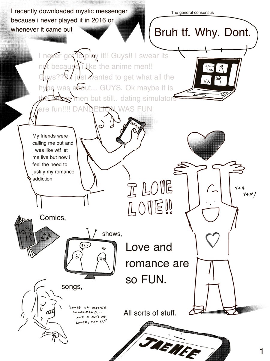 a comic dedicated to my friends on vc who listen to me talk about anime men and my problems (1/2) 