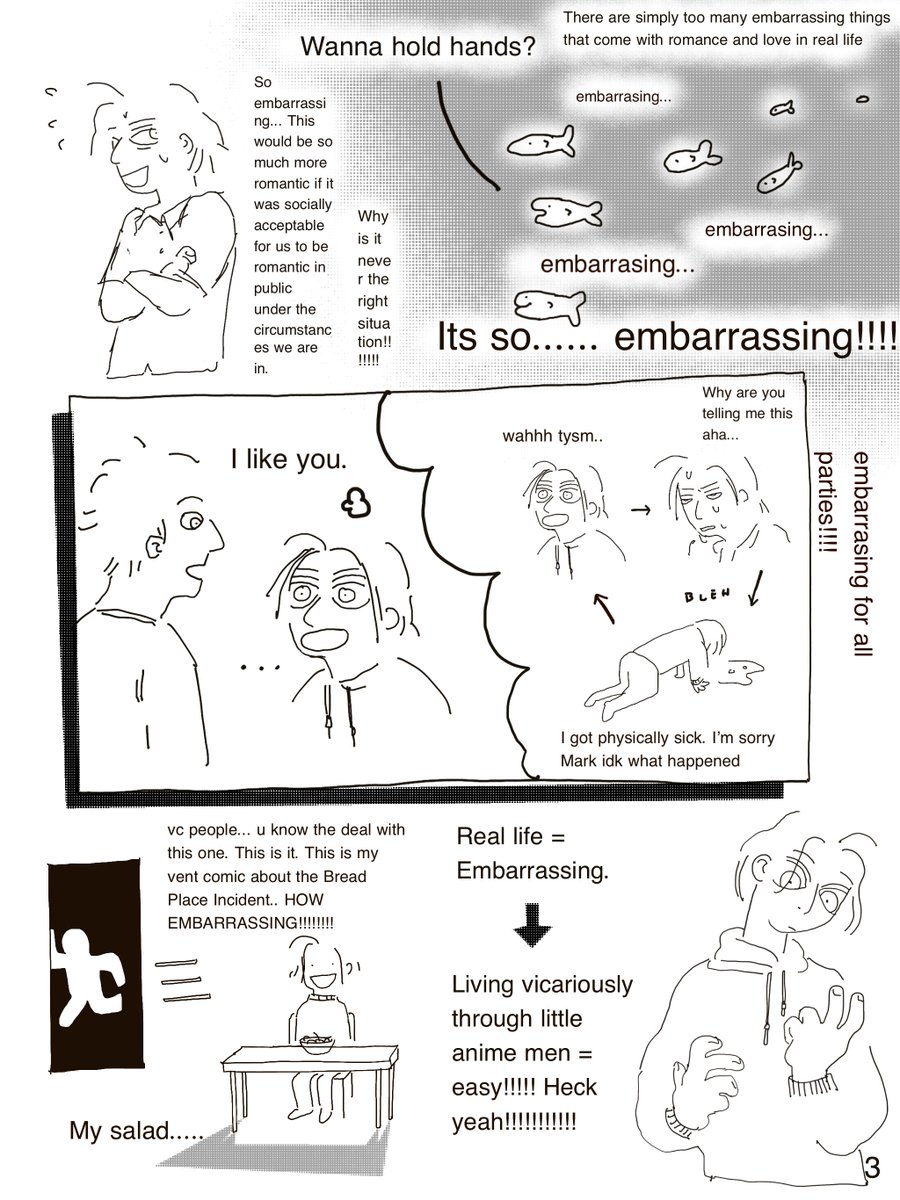 a comic dedicated to my friends on vc who listen to me talk about anime men and my problems (1/2) 