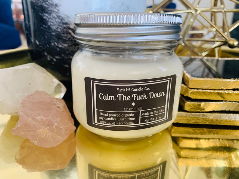 We all need to calm the fuck down! This candle is pretty much made for everyone! etsy.com/shop/fckitcand… #candles #candle #etsyshop #calmthefuckdown #calmdown
