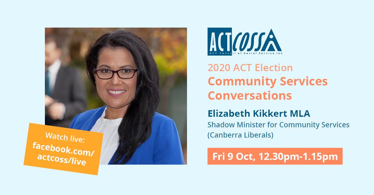 ACTCOSS's tweet photo. Join us today at 12.30pm to discuss key community sector issues with @EKikkertMLA. Don't miss the last of 3 #ACTelection Community Services Conversation events at  https://t.co/ujsMS9RiUo #ACTvotes #CBRvotes #ACTpol https://t.co/6dmeiwpkMs