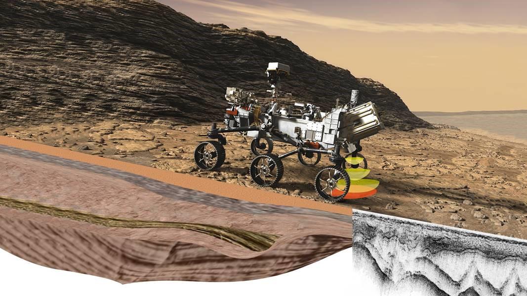 I'm getting closer to Mars. Once there, I will use my “radar eyes” to see what’s beneath the surface. My ground-penetrating radar can see at least 30 feet (10 meters) down to help search for signs of past microbial life. #CountdownToMars More on RIMFAX: go.nasa.gov/30Np7MD