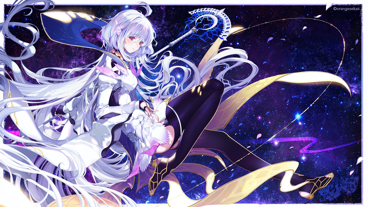 Fgo 宇宙を背景にしたプロトマーリンイラストが幻想的で美しい