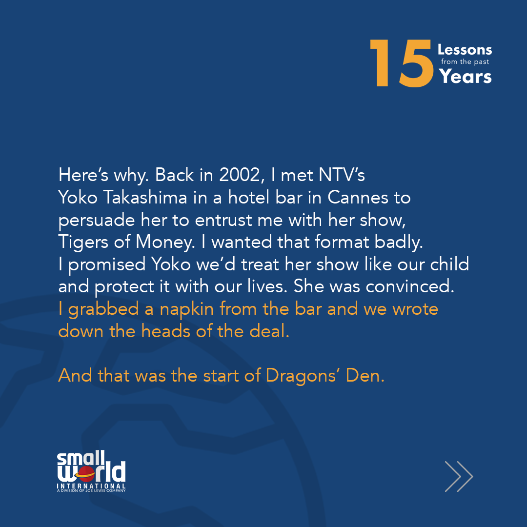 SmallWorldIntl's tweet photo. To end #throwbackthursday here's the latest lesson from Tim with a few stories from the past. Lesson 5: Always carry a cocktail napkin. https://t.co/yWOB95qKUF